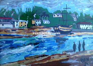 '19th Century Bembridge' by BB Bango. One of a selection of A4 sized acrylic on paper and framed original photo based paintings �40. On display Bembridge shop. Also postcards available. This picture was painted late May 2013 .