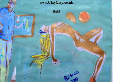 'Blue Nude' by BB Bango. One of a selection of A4 sized acrylic on paper and framed original photo based paintings SOLD. On display Bembridge shop. Also postcards available. This picture was painted late May 2013 .