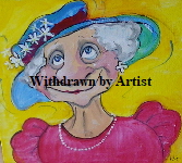 'Dear in a hat' by Kate Gooden Acrylic Original on box canvas 20*20cm �40. On display ClayClay shop.