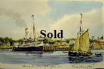Yarmouth Isle of Wight. Original Watercolour Unframed 26*12cm £100. On display ClayClay shop. Postcard also Available.