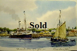Yarmouth Isle of Wight. Original Watercolour Unframed 26*12cm �100. On display ClayClay shop. Postcard also Available.
