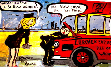 Saucy. 'Screwdriver.' A painting by BB Bango. A3 size Acrylic on paper. SOLD