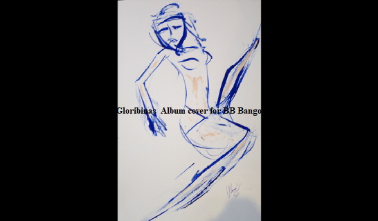 BB Bango music album now on spotify etc uses this image for the album cover search term 'Gloribinas' to find on Google. 'Blue Streak' Acrylic on paper A3 size by BB Bango   . Used as Cover album art for Goribinas Tract Muzak album by BB Bango and performed by The EspadaRolls Band