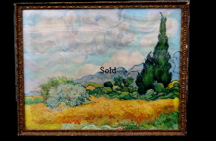 Bought at local Auction October 2016. Nothing know about this original painting apart for fact it was presented as a gift to the Warden of Bembridge School Mr J H Whitehouse 13 February 1938 by his friends and Mr Macdonald and Sutcliffe. Initials POG in bottom right hand corner. Original painting 'After Van Gogh'' Framed 37 inches by 29 inches. On display Bembridge Shop