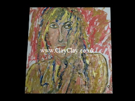 ‘Abstract Robyn 2’ by BB Bango. Acrylic on Paper.  Framed, glass 29*20cm £20. On display Bembridge shop. Also postcards available. This picture painted 20th April 2013 is based on an ‘EspadaRolls’ Glamour model photo shoot for the ‘Tacky..... Original Music’ music videos.
