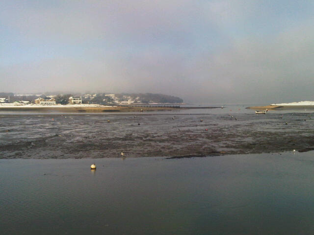 Bembridge Harbour which can just about not be seen from the Shop