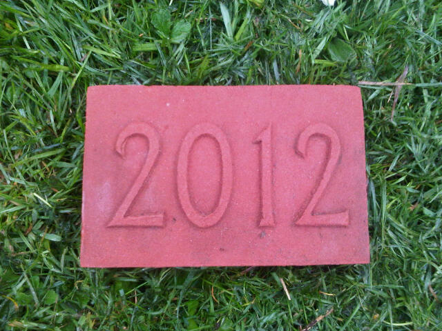 2012 Date Brick. Indented numbering and out dented numbering
