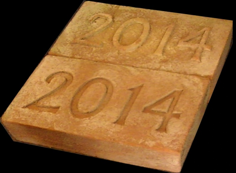 2014 Date Brick. Indented numbering and out dented numbering