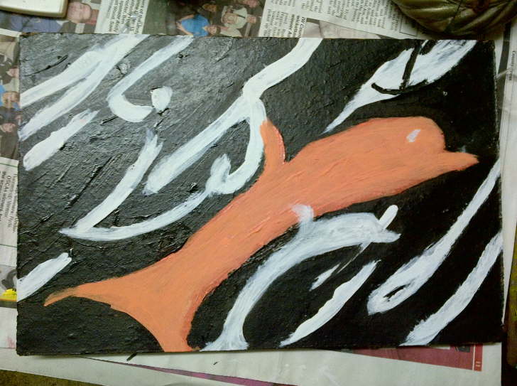 Acrylic on Terracotta Dolphin 135*100mm �10