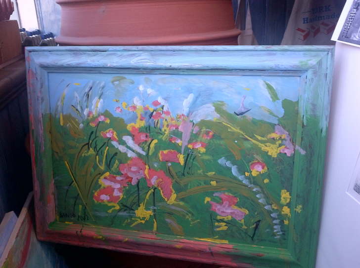 Acrylic on paper Framed Flowers 530@400mm �40