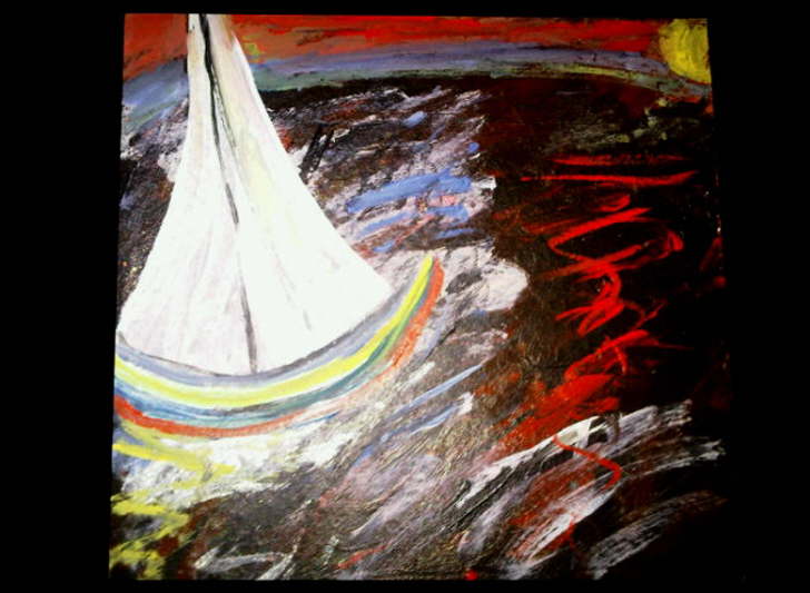 Acrylic on terracotta 300*300mm Sails 5 �15
