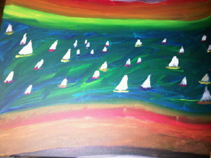 Oil on Canvas Solent Racing SOLD