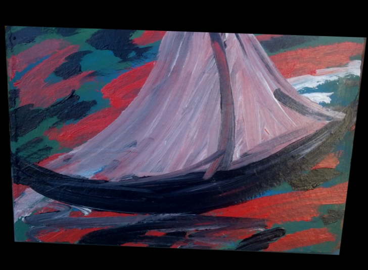 Acrylic on Terracotta 200*300mm Sails 7 �15
