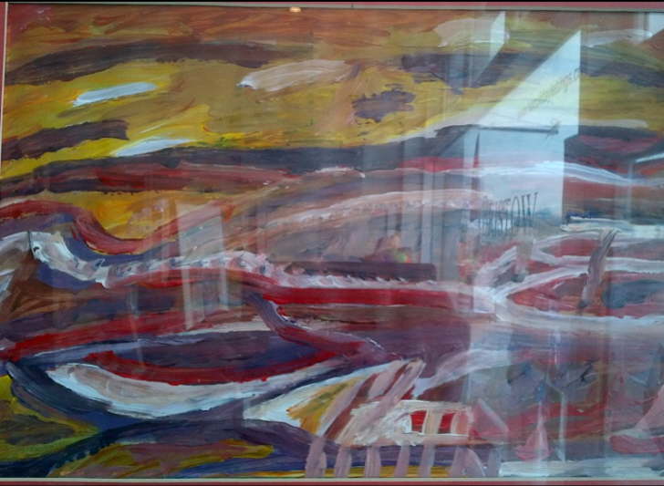 Acrylic on paper Landscape reflection Framed 400*500mm �35 
