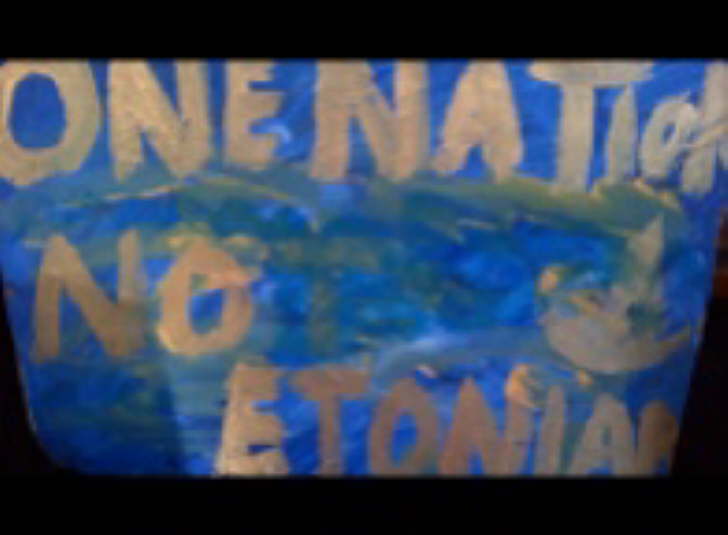 One Nation as put out by British Labour Party is an anagram of No Etonian. Acrylic on 200*300mm tile 15