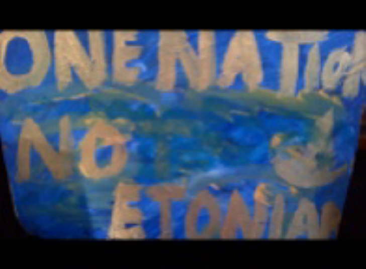 One Nation as put out by British Labour Party is an anagram of No Etonian. Acrylic on 200*300mm tile �15