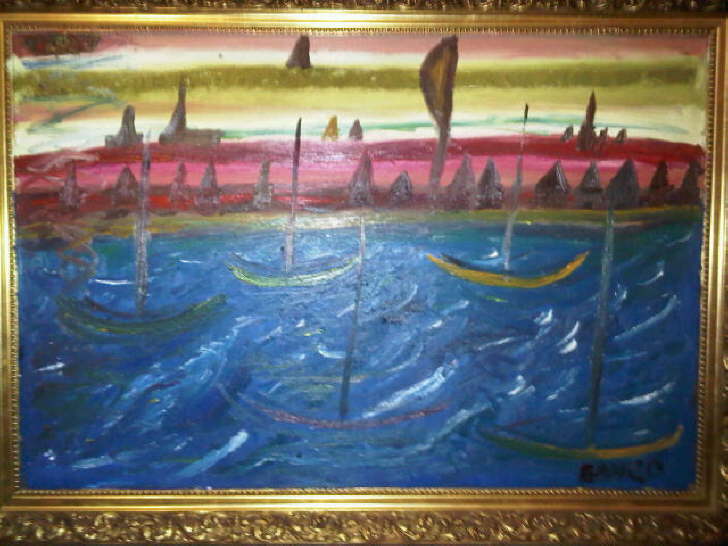 Oil on canvas Portsmouth 900*600 Framed 100