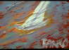 Acrylic on Terracotta 135*95mm Sails 10  10