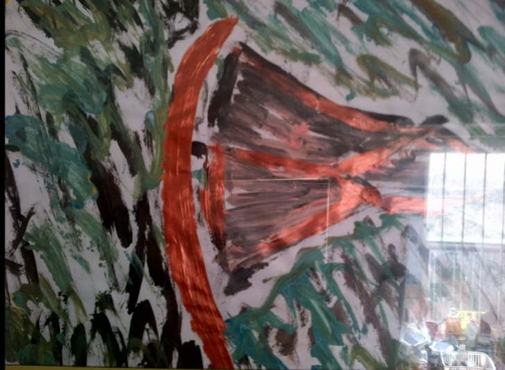 Acrylic on Paper Framed 400*500mm Sideways Sail Reflections �25 