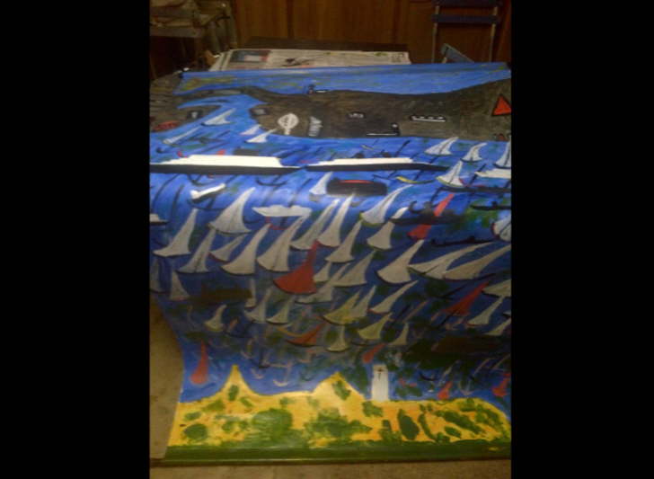 Acrylic on Plastic 2000*1300mm Solent 2 SOLD Can be personalised to your own colours and annotation