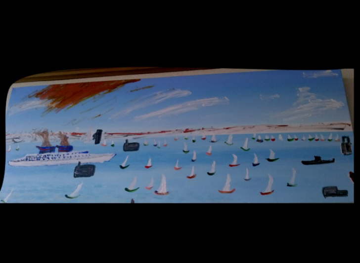 Acrylic on canvas 300*600mm Solent oblong �35 Unfinished