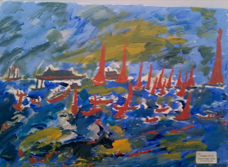 Acrylic on canvas 300*400mm Solent Sail 2 �35 Unfinished