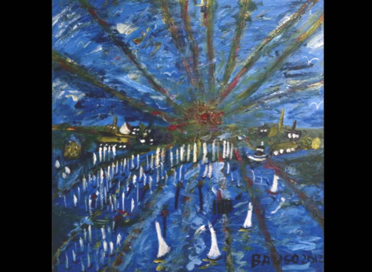 Oil on canvas Sunset over Lymington 600*600mm �80