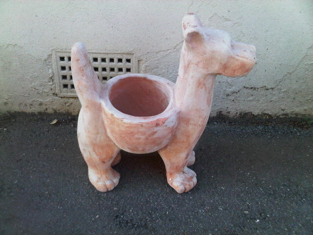Terracotta Dog. flower potCat. 300mm High