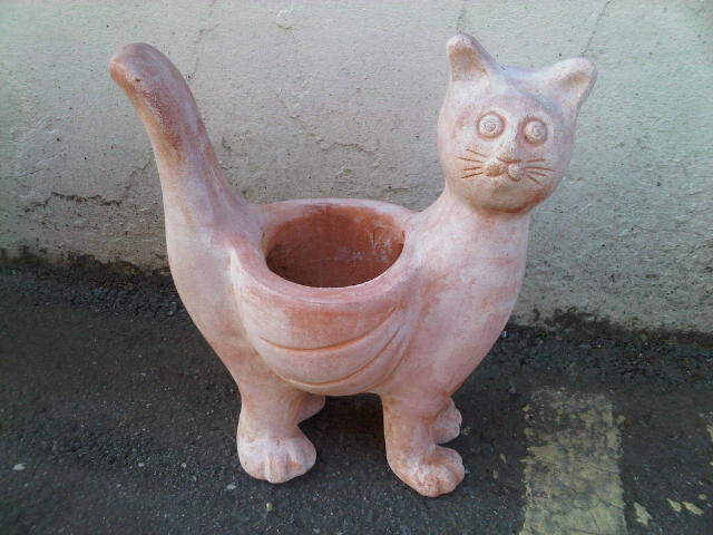 Terracotta Cat. Flower pot