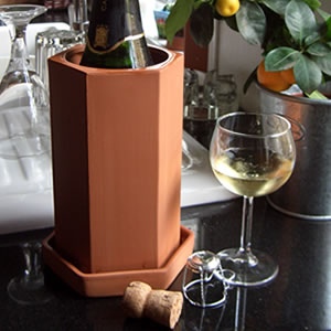 Wine Cooler Hexagon. Wine coolers in shops are round