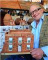 Tim Bristow, of Clay Clay, with a miniature clay brick building of a Georgian mansion. Picture by Peter Boam. Isle of Wight County Press Article 29th April 2011