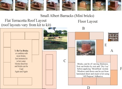 Small Albert Barracks Floor Plan 1. Clay Clay Miniature Brick Building Kit