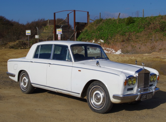 White (prior to Pop Art) Rolls-Royce Silver Shadow 1969 White with blue leather interior and picnic tables Brake and suspension overhaul, new sills and lower body repray.  Mot'd Feb 2016 Not many series 1 Shadows left and appreciating investment