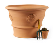 Large Flower Pot with rose (2nd) . 440mm High. Diameter 700mm (at top) .Direct from Clay Clay Shop £129.99.