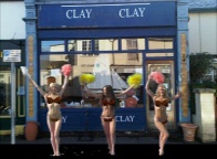 Clay Clay in Bembridge. Brikinis on display