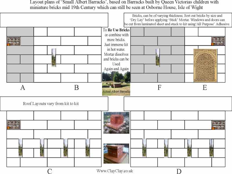 Small Albert Barracks Floor Plan 1. Clay Clay Miniature Brick Building Kit