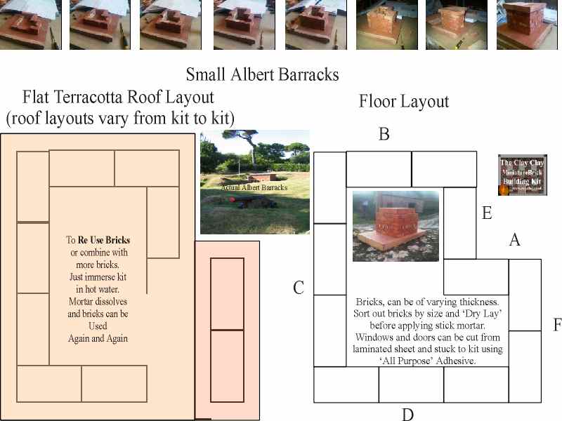 Small Albert Barracks Floor Plan 2. Clay Clay Miniature Brick Building Kit
