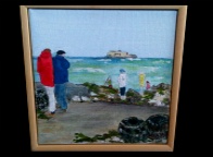 Liz Fletcher Acrylic on Canvas St Helens fort View  20*20cm �125 On display in Bembridge Shop.
