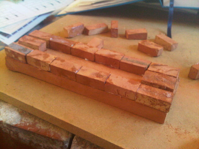 Small Castle Walls Planter Kit (compost, terracotta herb label and seeds included). Clay Clay Miniature Brick Building Kit