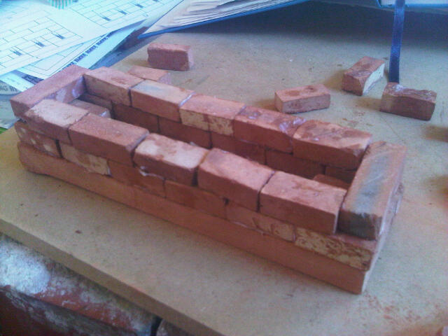 Small Castle Walls Planter Kit (compost, terracotta herb label and seeds included). Clay Clay Miniature Brick Building Kit