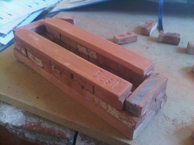 Small Castle Walls Planter Kit (compost, terracotta herb label and seeds included). Clay Clay Miniature Brick Building Kit