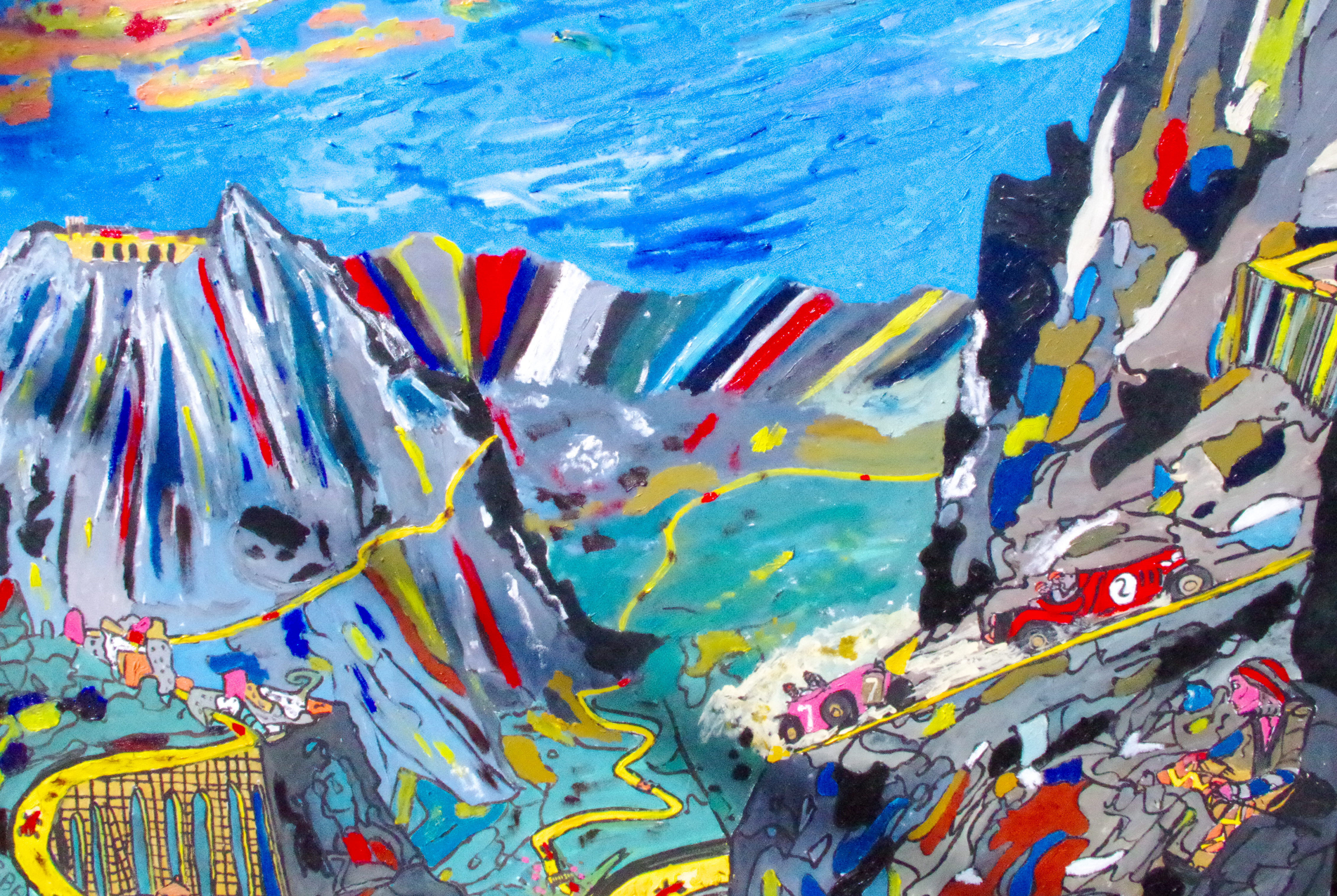 'Mountain race' by BB Bango Oil on canvas 40 by 30 inch £250