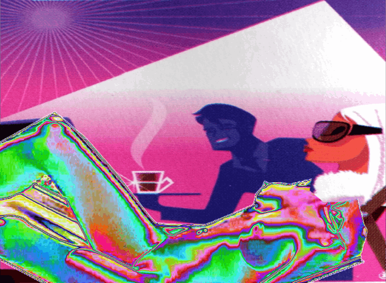 'Coffee' Digital photo montage by BB Bango A4 size. £5 . Also available as postcard at £0.45